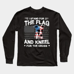 Whippets Dog Stand For The Flag Kneel For Fallen Long Sleeve T-Shirt